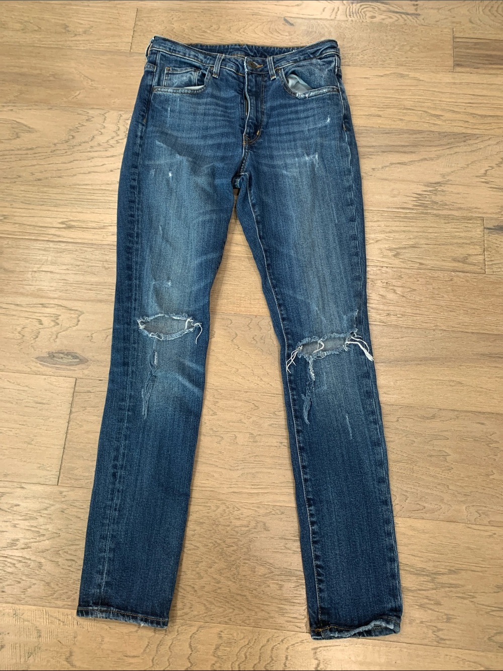 H&M &Denim Skinny High Waist Ripped Skinny Jeans Size 27